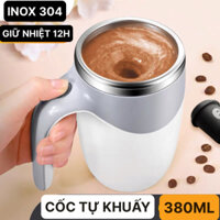 CỐC TỰ KHUẤY LÕI INOX 304 KHÔNG GỈ CAO CẤP DUNG TÍCH 380ML - CỐC PHA SỮA PHA CÀ PHÊ TỰ ĐỘNG GIỮ NHIỆT SUỐT 12 TIẾNG