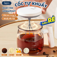 Cốc tự khuấy thông minh 400ml công suất 700v/phút, Cốc xoay điện di động pha trà, pha sữa kèm sạc