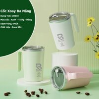 Cốc Tự Xoay (Khuấy) Đa Năng Inox 304 Dung Tích 380ml Chạy Pin Có Dây Sạc