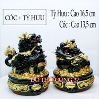 CÓC + TỲ HƯU  phong thủy màu đen  [ Bột đá + composite ]