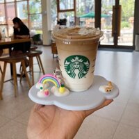 Cốc Uống Cà Phê Starbucks Bằng Silicon Ba Chiều Họa Tiết Động Vật Hoa Anh Đào / Mèo / Dâu Tây /