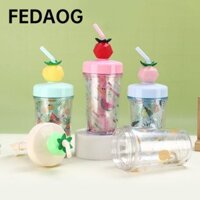 Cốc Uống FEDAOG, Chai Nước Chống Rò Rỉ 450ML, Dung Tích Cao Kawaii Với Ống Hút Cocktail Pha Trộn Bình Lắc Protein Lắc