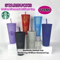 Cốc uống nước có ống hút thiết kế kiểu vỏ sầu riêng họa tiết Starbucks có thể tái sử dụng làm quà tặng độc đáo 710ml