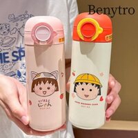 Cốc uống nước, Cốc nước Hello Kitty Chibi Maruko-chan, Cốc cách nhiệt dung tích lớn hoạt hình 480ml di động