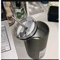 Cốc Uống Nước Inox Không Gỉ Có Ống Hút 600ml