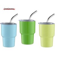 Cốc uống nước Mini 3 mảnh Cốc chụp tường đôi có ống hút & nắp, 2Oz (B)