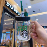 Cốc uống nước Starbucks bằng thủy tinh cao cấp B041