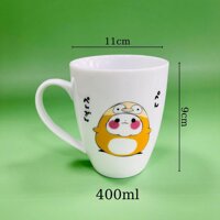 Cốc Vát - Cốc Thóp - Cốc sứ in hình cute - Ly sứ Dễ Thương - Cốc siêu kute - Cốc thóp 400ml