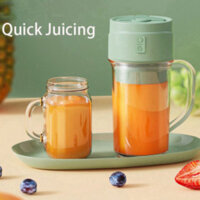 Cốc Xay Sinh Tố Mini Cầm Tay, Máy Xay Sinh Tố Sạc Pin Tích Điện Kèm Ống Hút