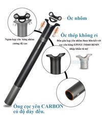 Cọc yên xe đạp carbon TOSEEK 0 độ