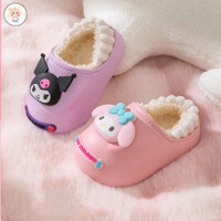 Coco baby Giày cotton trẻ em Dép sang trọng dễ thương cho bé gái Nội thất gia đình Dép cotton cha mẹ và con cái