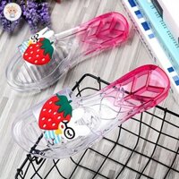 Coco baby Giày đi biển trẻ em Dép bé gái Giày đế mềm trong nhà Dễ thương bé gái trong suốt pha lê đế ngoài