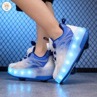 Coco baby Giày gót trẻ em Giày trượt đôi bánh dành cho bé gái có đèn Giày trượt patin bé trai Giày dạ quang dành cho học sinh