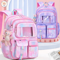 Coco baby Túi đi học tủ lạnh Công chúa bé gái tiểu học 1-2-5 lớp Ba lô vải chống thấm nước cho trẻ em