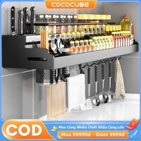 COCO Kệ đựng gia vị treo tường,chất liệu thép Carbon, lắp đặt dán tường, Kệ để đồ nhà tắm dán tường