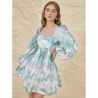 COCO SIN - Đầm Hoa Xanh Cut Out