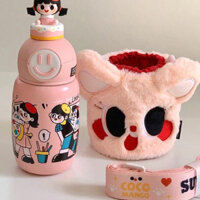 Cocomango Trẻ Em Bình Giữ Nhiệt Ống Hút Bé Gái Cốc Nước Dễ Thương Thép Không Gỉ 316 Năm Mới Rắn Lễ Hội Mùa Xuân