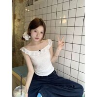 Cocorygirl Quần áo nữ Hàn Quốc Áo vest ren ren thời trang