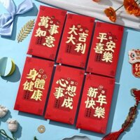 Cod 6 gói hỗn hợp gồm 30 gói, túi phong bì màu đỏ hoạt hình mới cho năm con rắn, cá tính và sáng tạo, túi năm mới và Li Shi Feng 2025.