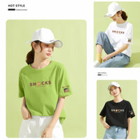 （COD) Áo phông nữ form rộng in chữ - Áo thun Loza G0029