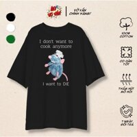 (COD) Áo phông Unisex Oversize cotton 100% Chú chuột đầu bếp buồn bã | Áo Vớ Vẩn | Cotton 250gsm