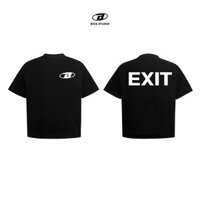 COD- Áo Thun BOXY EXIT IN PHỒNG - BIOS - BLACK- FORM BOXY