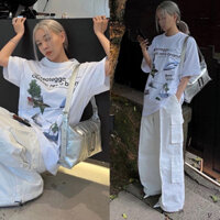 【COD】 Áo Thun Cotton 2 Chiều Form Rộng Unisex In Hình Ngôi Nhà Nhiều Màu