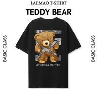 COD - Áo thun LAEMAO chất liệu cotton tay lỡ form oversize TEDDY BEAR