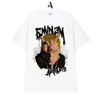 COD Áo thun Local Brand Unisex Armario form rộng tay lỡ 100% cotton Eminem Face Trắng-A001 /