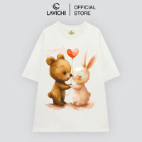 (COD) Áo Thun Local Brand Unisex COUPLE BEAR AND BUNNY Premium 100% Cotton LAVICHI - LC005