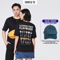 【COD】 Áo Thun Nam Nữ Couple TX Typo Graphic Connecting Flavours Chupa Chups TS 343