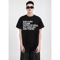 【COD】 Áo Thun nam nữ Local Brand Unisex SILENCE T-SHIRT FOLDED TYPO SHE'SCOCAINE, Áo Phông 100% chiều Bas [A225]