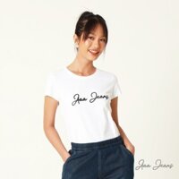 【COD】 Áo Thun Nữ Cao Cấp Organic Cotton Màu Trắng Logo Aaa Jeans