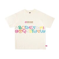 COD - Áo Thun POPPOP RAINBOW ALPHABET TEE CREAM