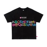 COD - Áo Thun POPPOP RAINBOW ALPHABET TEE BLACK