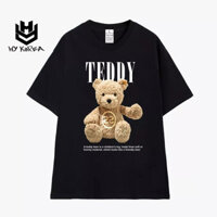 【COD】 Áo Thun Tay Lỡ HY KOREA Cotton 100 Unisex Teddy Bear SS 1301