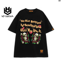 【COD】 Áo thun tay lỡ nam nữ unisex form rộng Đầu lâu Love 1047 HY KOREA