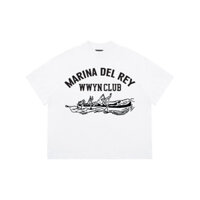 (COD) Áo thun WEAR WHAT YOU NEED BOXY TEE marina del rey tee black / white cotton 250GSM