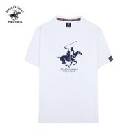 【COD】 Beverly Hills Polo Club-Áo Tshirt Ngắn tay Nam Regular Fit Trắng Họa tiết hình in lớn-TSMRSW23TL003