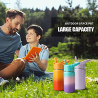 Cod| Bình Nước Trẻ Em 350ml Cho Bé Đi Học Bình Nước Có Ống Hút 350ml Cách Nhiệt Bình Nước Inox Có Ống Hút Cho Trẻ Em Chống Rò Rỉ Trẻ Tập Đi Cốc Ngoài Trời