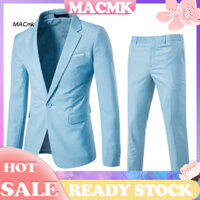 Cod  Bộ đồ Blazer công sở nam Bộ quần dài Ve áo Blazer Bộ đồ công sở nam Slim Fit Quần Blazer Trang phục bảo hộ lao động trang trọng cho các chuyên gia Đông Nam Á