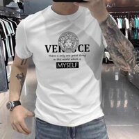 COD- Bộ sưu tập mới của Versace Áo thun nam ngắn tay mùa hè cổ tròn Cotton trắng thoáng khí Áo sơ mi đế