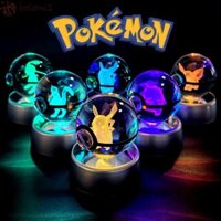 [Cod] Bóng 3D, Các Bức Tượng Anime Gengar Mew Pikachu Bóng Thủy Tinh, Đồ Chơi Mô Hình Giáng Sinh Đế Đèn Ngủ Mewtwo Kính Điêu Khắc Trang Trí Bàn Làm Việc