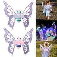 [Cod] Cánh bướm phát sáng bằng điện Trang trí lưng Đèn hiệu suất di chuyển Đồ chơi thiên thần Z6q2