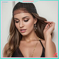 Cod| Co Giãn Cosplay Mũ Bóng Băng Đô Bandana Lấp Lánh Kim Cương Giả Mũ Cướp Biển Băng Đô Cho Hóa Trang Cosplay Lưới Thanh Lịch Rỗng Ra Snood Khăn Mũ Cho Prom Ball Đông Nam