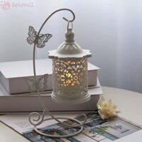 [Cod] Đèn lồng nến treo, Chân nến rỗng bằng sắt trang trí, Bắc Âu Thủ công mỹ nghệ sắt nghệ thuật lồng chim Đèn lồng nến để bàn