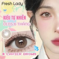 [COD] Fresh Lady Lavier Brown Kính áp tròng 0-6 độ màu Nâu 14.2mm độ ẩm 40% Hạn sử dụng 6 tháng Lens