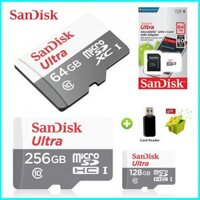 ♥COD + Hàng Có Sẵn Thẻ Nhớ Micro SD SanDisk 16GB/32GB/64GB/100% GB/128GB Ultra Micro SDHC Class 10 Chính Hãng 256