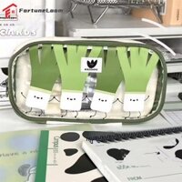 【COD】 Hộp đựng bút chì dung tích lớn phổ biến màu xanh lá cây INS chức năng bền bỉ thời trang Túi đựng đồ thiết kế độc đáo hợp thời trang học sinh giá trị cao sành điệu 【FortuneLoom】