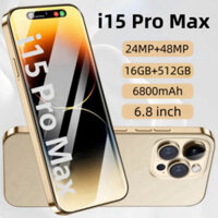 COD i15Pro Max Điện thoại thông minh 16GB + 512GB Điện thoại Android 6800mAh Điện thoại chơi game màn hình lớn 6,8 inch